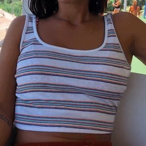 Striped Rainbow Crop Top